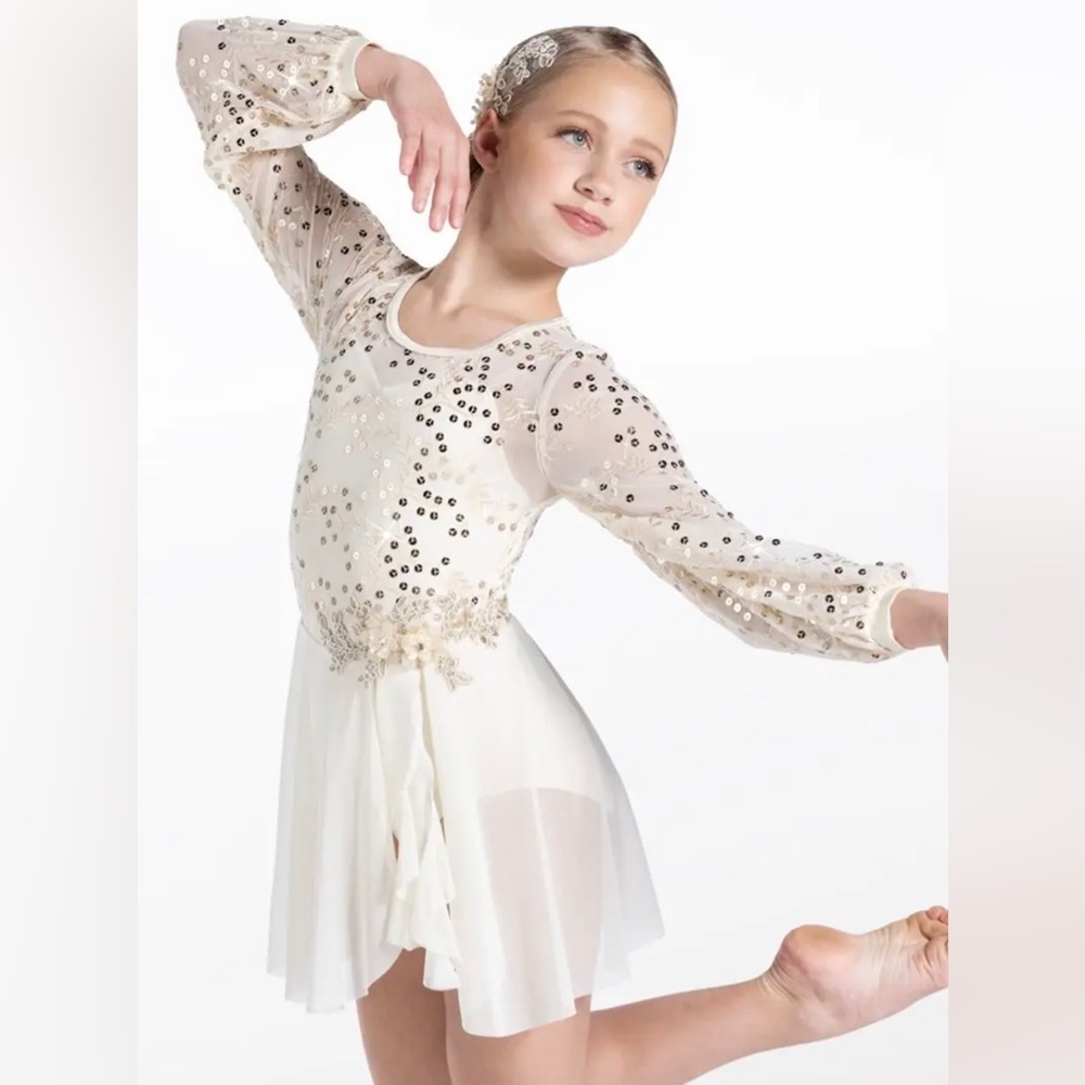 Weissman Cream Puff Sleeve Dress Dance Costume